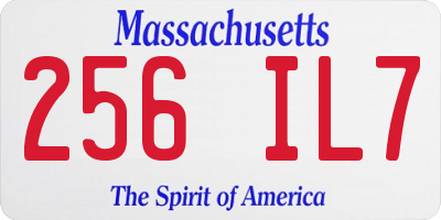 MA license plate 256IL7