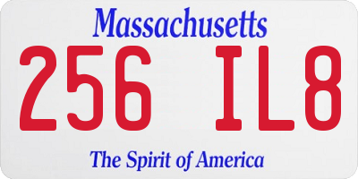 MA license plate 256IL8