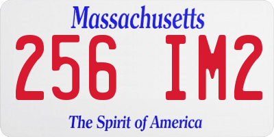 MA license plate 256IM2
