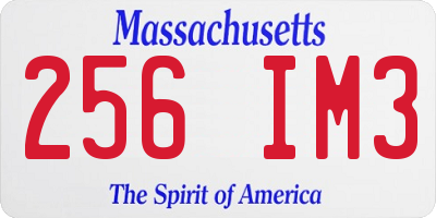 MA license plate 256IM3