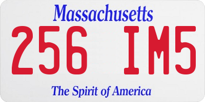 MA license plate 256IM5