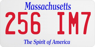 MA license plate 256IM7