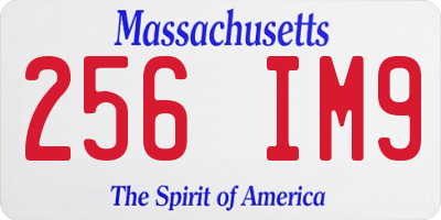 MA license plate 256IM9