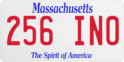 MA license plate 256IN0