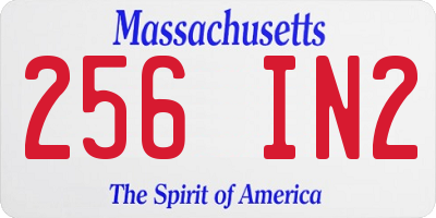 MA license plate 256IN2