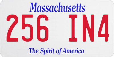 MA license plate 256IN4