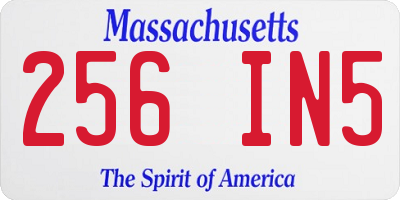 MA license plate 256IN5