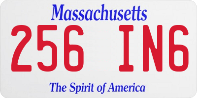 MA license plate 256IN6