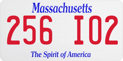 MA license plate 256IO2