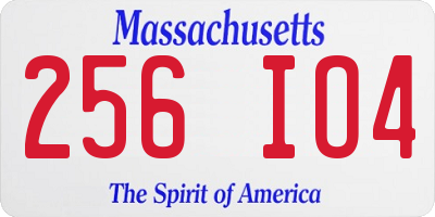 MA license plate 256IO4