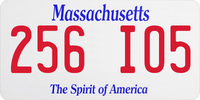 MA license plate 256IO5