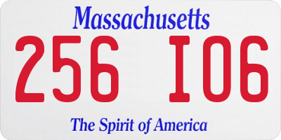 MA license plate 256IO6