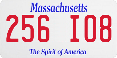 MA license plate 256IO8
