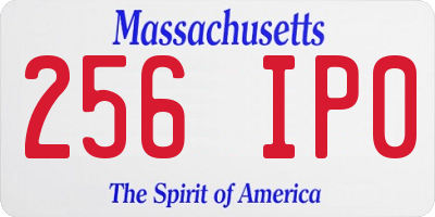 MA license plate 256IP0