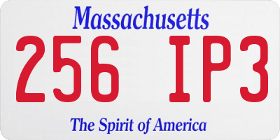 MA license plate 256IP3