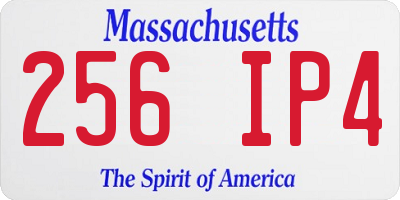 MA license plate 256IP4
