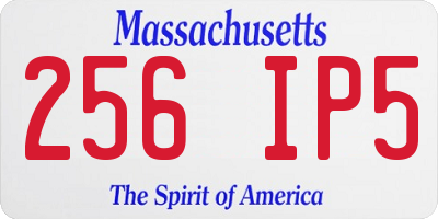 MA license plate 256IP5