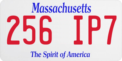 MA license plate 256IP7
