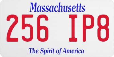 MA license plate 256IP8