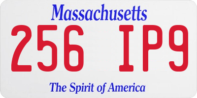 MA license plate 256IP9