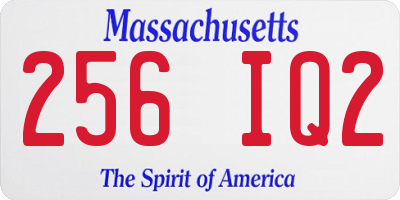 MA license plate 256IQ2
