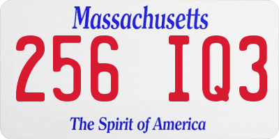 MA license plate 256IQ3