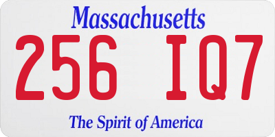 MA license plate 256IQ7