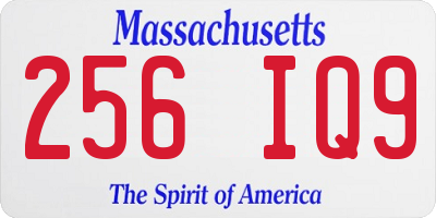 MA license plate 256IQ9