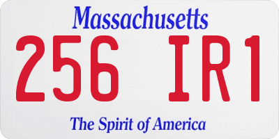 MA license plate 256IR1