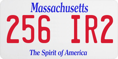 MA license plate 256IR2