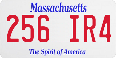 MA license plate 256IR4