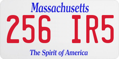 MA license plate 256IR5