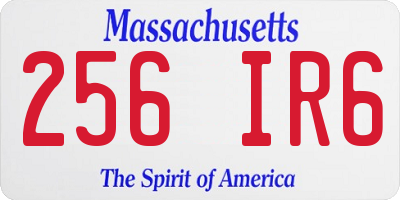 MA license plate 256IR6
