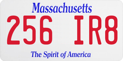 MA license plate 256IR8