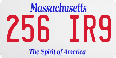 MA license plate 256IR9