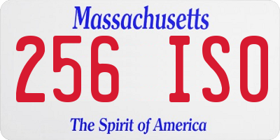 MA license plate 256IS0