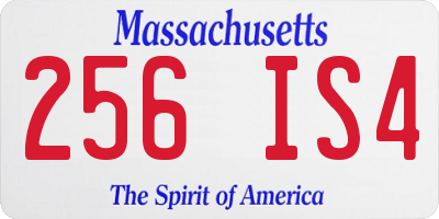 MA license plate 256IS4