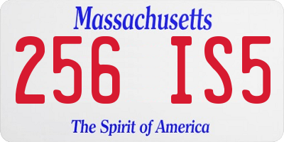 MA license plate 256IS5