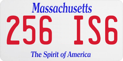 MA license plate 256IS6