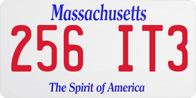 MA license plate 256IT3