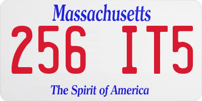 MA license plate 256IT5