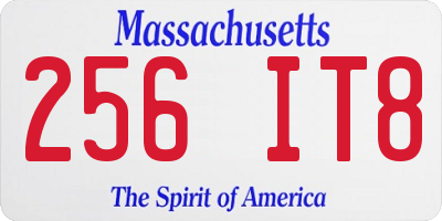 MA license plate 256IT8