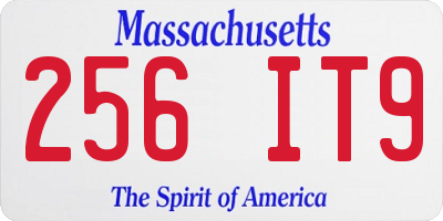 MA license plate 256IT9