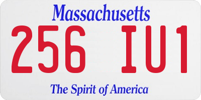 MA license plate 256IU1