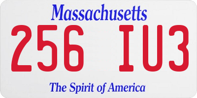 MA license plate 256IU3