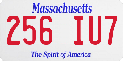 MA license plate 256IU7