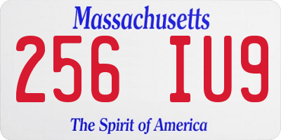 MA license plate 256IU9