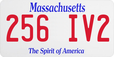 MA license plate 256IV2