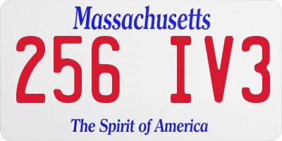 MA license plate 256IV3