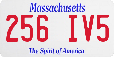 MA license plate 256IV5